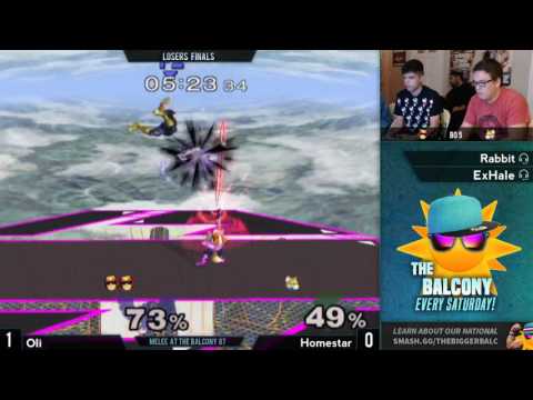 Melee @ the Balcony 87 - Losers Finals ft. Homestar (Peach, Fox) VS Oli (Falcon)