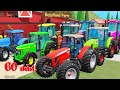 Color Tractors - 60 Minutes of Animation about Tractors & Agricultural Machines on an Animated Farm