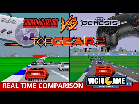 🎮 Top Gear 2 (SNES Vs Mega Drive) Real Time Comparison