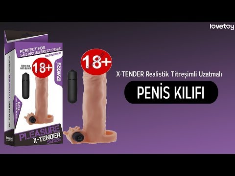 X-TENDER Realistik Titreşimli Uzatmalı Penis Kılıfı