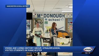 Viking-age living history organization, Straumfjordr, visits students in Manchester