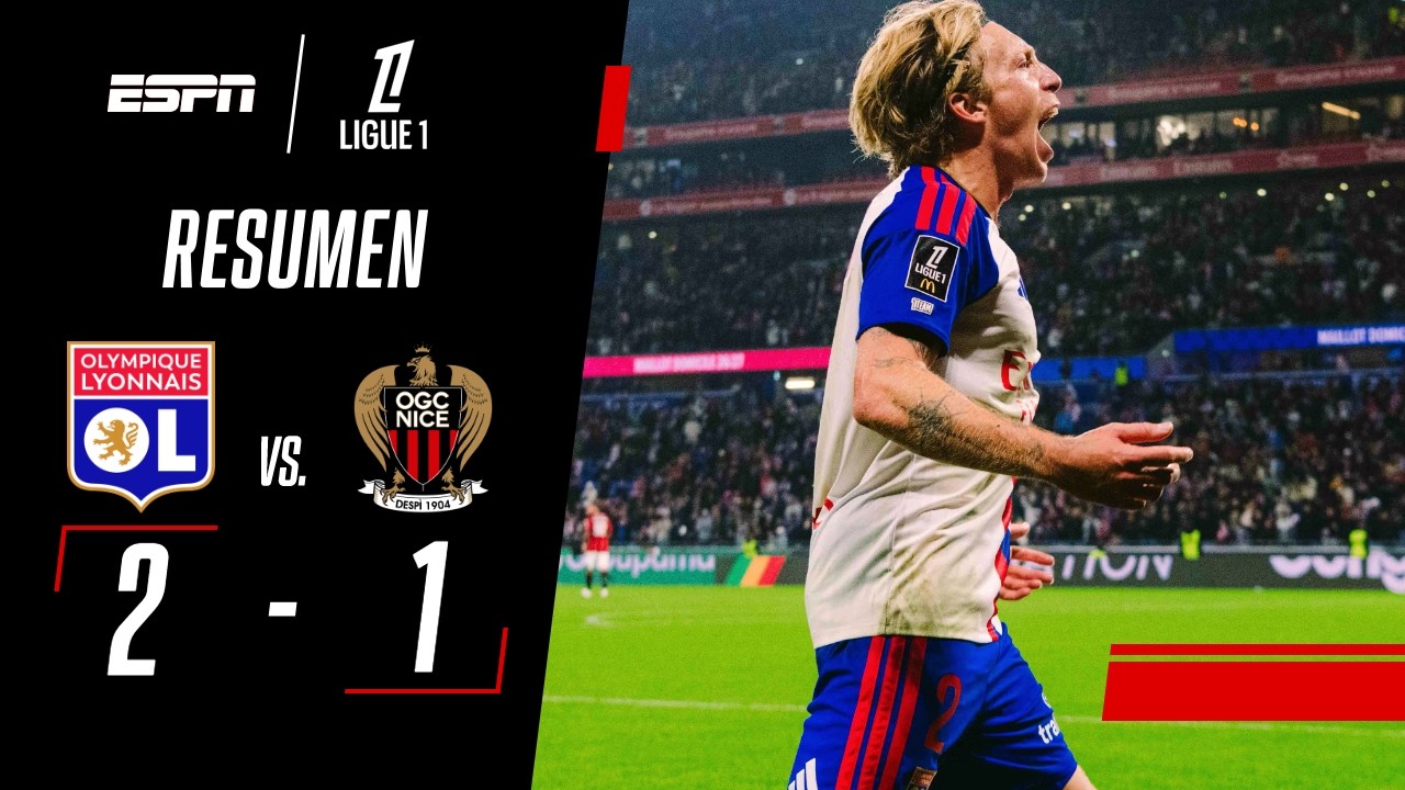 TRIUNFO CON SUSPENSO DEL LYON PARA SER EL LÍDER DE LA LIGUE 1 | Lyon 2-1 Nice | RESUMEN