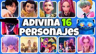 Adivina 16 PERSONAJES De LAS GUERRERAS K-POP😱❤️K-Pop Demon Hunters😍🎶Rumi💜Jinu🔥Zoey❤️
