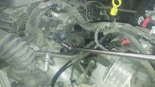 Thermostat housing assembly replacement 2013 Dodge Journey 2.4L.  Two thermostats in housing.