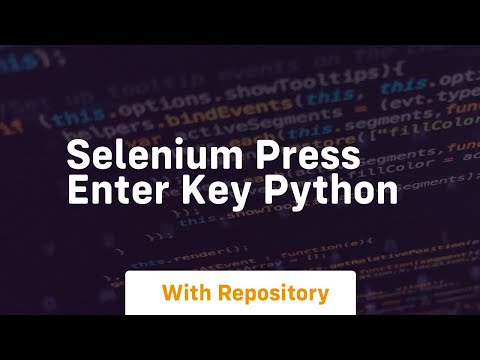 Selenium Press Enter Key Python