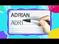 How To Write ADRIAN | Write With Me! -- FOR KIDS