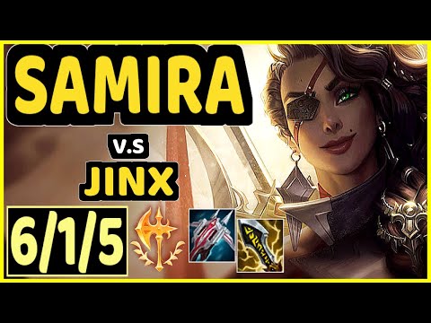 SAMIRA vs JINX - 6/1/5 KDA BOTTOM ADC GAMEPLAY - EUW Ranked MASTER