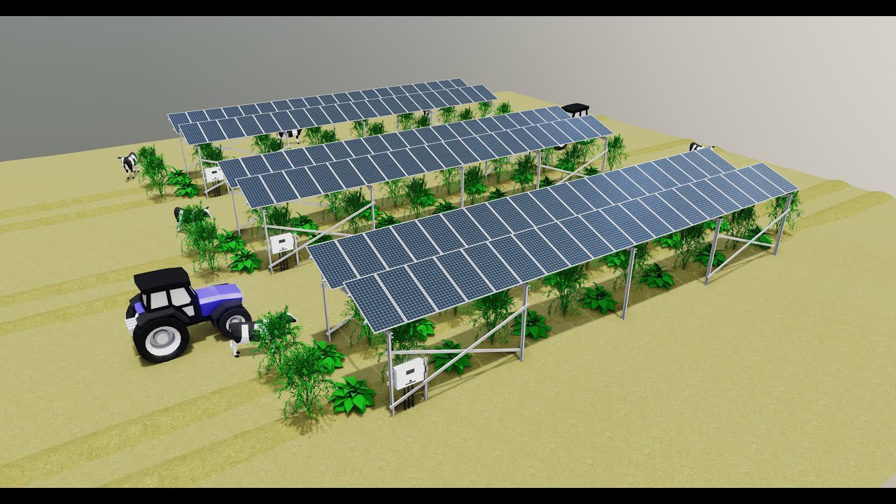 Lowpoly Agricultural Solar Energy Systems Type-1 3D Model