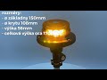 LED maják oranžový 12/24V - 12x 3W LED / ECE R65/R10 s uchytením na tyč - Video Youtube