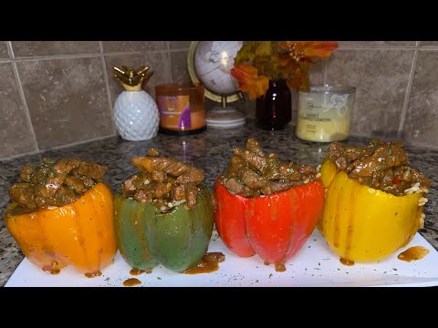 Stuffed Bell Pepper with Pepper Steak Recipe | A Flavor-Packed Twist on a Classic! By Chef Bae