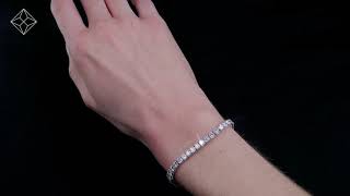 8ct Lab Diamond Tennis Bracelet Claw Set in 9K White Gold - NDI4229Y