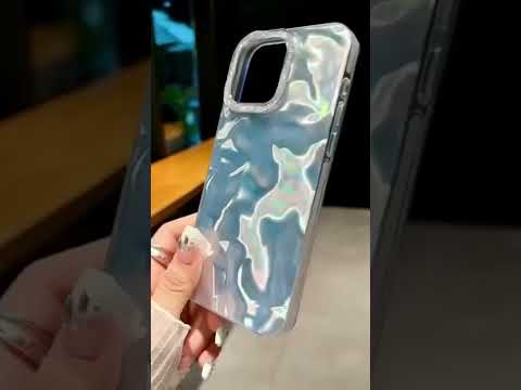 Чехол iPhone 14 Pro \ Water Ripple & Shimmer frame (+ живые фото) \ блестящий глянцевый \ цвет розовый - фото 1 - id-p2470516896