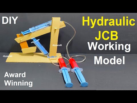 hydraulic jcb working model science project for exhibition in simple and easy steps DIY pandit