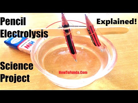 Electrolysis of water science project using Pencil Chemistry Science Fair Project howtofunda