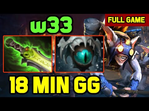 w33 Quick and Easy MEEPO game - 140 last hits in 10 minutes