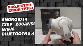 Ciron TP360 – TEST Projektora z Android,  WiFi6, Bluetooth i 110″ KINEM w Domu!
