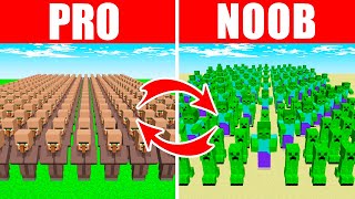 Minecraft NOOB vs. PRO: SWAPPED ARMY FIGHT in Minecraft (Compilation)