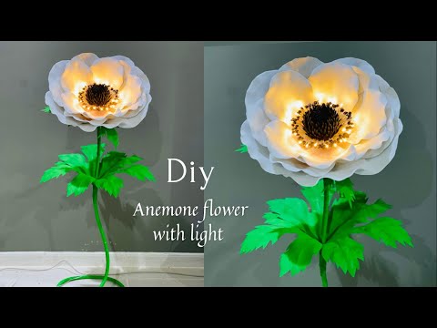 DIY anemone flower with light || Flower art || Flower craft || DIY ||