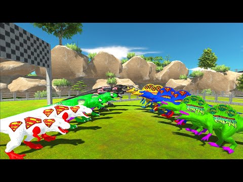 BIG CLIMB FALL CHAMPHIONSHIP 6X DINOSAURS SPEED RACE - Animal Revolt Battle Simulator