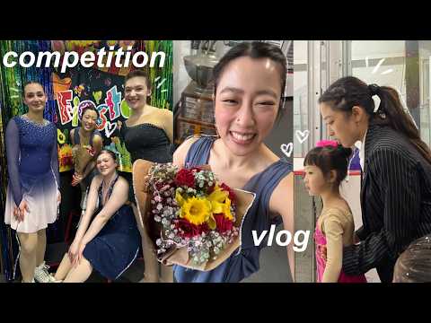 COMPETITION DAY as a figure skater and figure skating coach | grwm for comp + students first comp