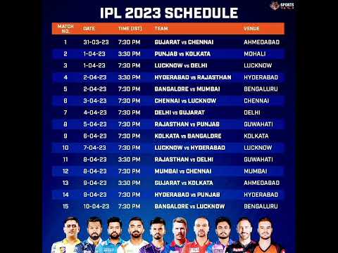 ipl 2023 schedule | ipl 2023 ka match list |#cricket  #ipl2023 #trending #kohli