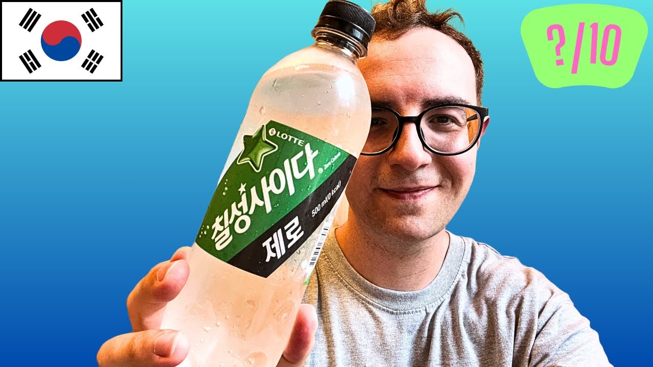 Two glasses side by side with Chilsung Cider on the left and Sprite on the right for a Korean Sprite taste comparison