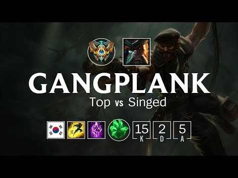 Gangplank Top vs Singed - KR Challenger Patch 8.11