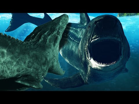 MEGALODON VS MOSASAURUS!! Jurassic World x The Meg 2