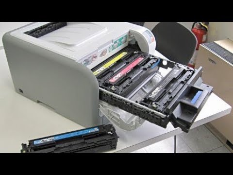 Toner cartridge replacement on hp color printer