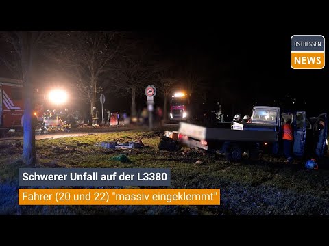 EITERFELD: Serious accident on the L3380: Drivers (20 and 22) "massively trapped"