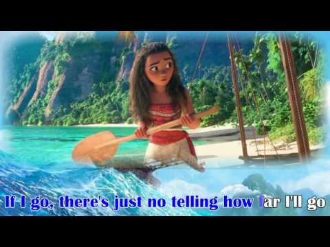 MOANA - How Far I'll Go (KARAOKE clip) - Instrumental with lyrics on screen