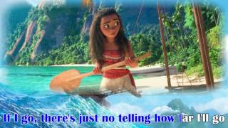 MOANA - How Far I&#39;ll Go (KARAOKE clip) - Instrumental with lyrics on screen