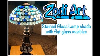 Stained Glass lamp shade with flat glass marbles