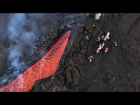 Video Thumbnail: WATCH: Fresh eruption on Mount Etna sends lava down slopes