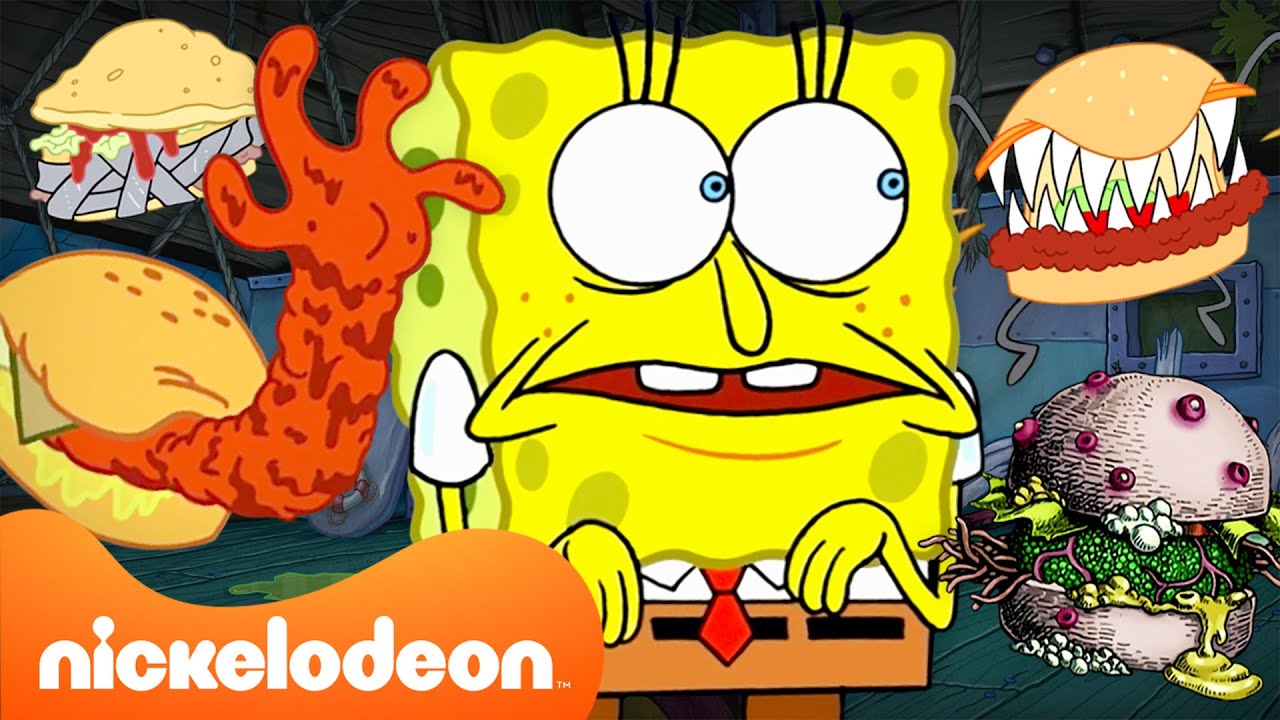 SpongeBob | Krabby Patty Terseram! 🍔👻 | Nickelodeon Bahasa