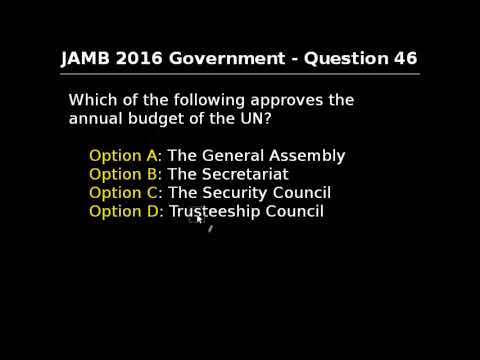 JAMB/UTME Government 2016 Past Questions and Answers: Q41 50