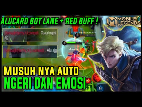 Gameplay Alucard Bot Lane + Red Buff ! Musuh nya Auto Ngeri - Mobile Legends