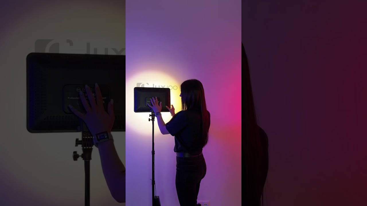 Прямоугольная светодиодная LED лампа RGB 36 см со штативом 2,1м. Постоянный студийный свет
