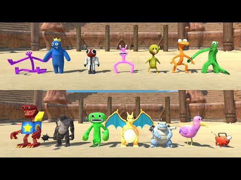 Team Rainbow Friends vs Team Opila Bird AT ARENA - Animal Revolt Battle Simulator