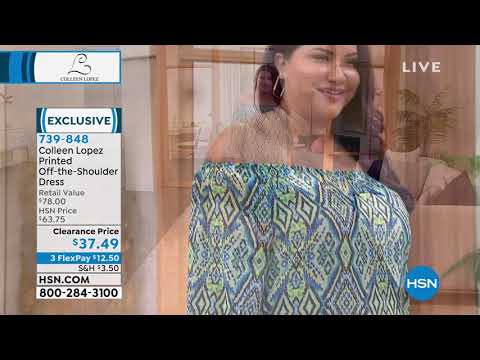 Colleen Lopez Printed OfftheShoulder Dress