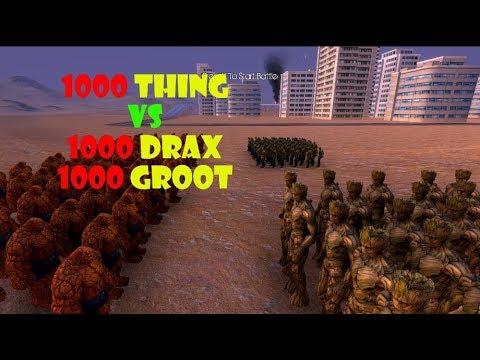 1000 THING vs 1000 GROOT & 1000 DRAX [Ultimate Epic Battle Simulator]