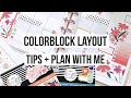 Plan With Me + Tips and Ideas on How to Use the Color Block Layout! | The Happy Planner