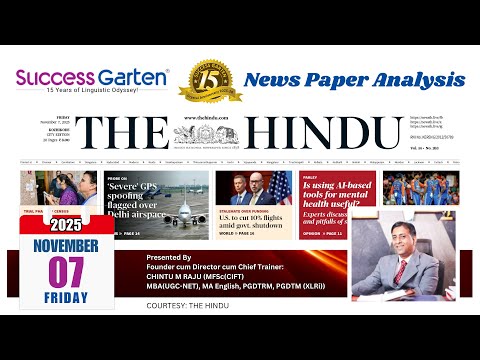 Newspaper Analysis - The Hindu Daily, Chintu M Raju!