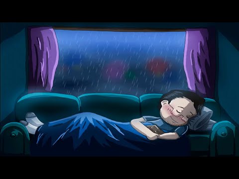 Goodbye Insomnia with Heavy Rain & Thunder Growls on a Stale Tin Roof in Foggy Murky Forest at Night