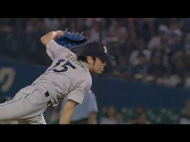 【8回裏】バファローズ佐藤達 無死1・3塁のピンチも3者連続三振で切り抜ける!! 2014/8/21 M-Bs