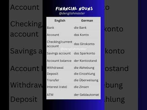Easiest Way To Speak German FINANCIAL nouns 42 for Beginners #english #german #languagelearning