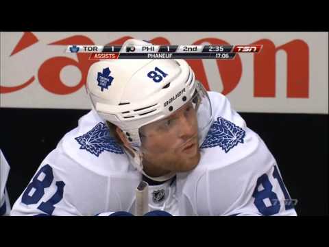 Phil Kessel wrist shot goal 1-1 Toronto Maple Leafs vs Philadelphia Flyers 10/2/13 NHL Hockey