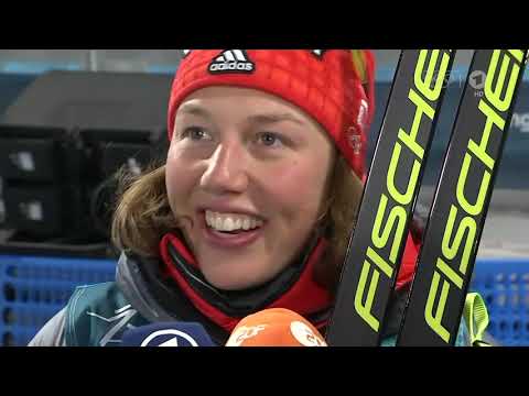 OG-2018. Laura Dahlmeier and Vanessa Hinz after sprint