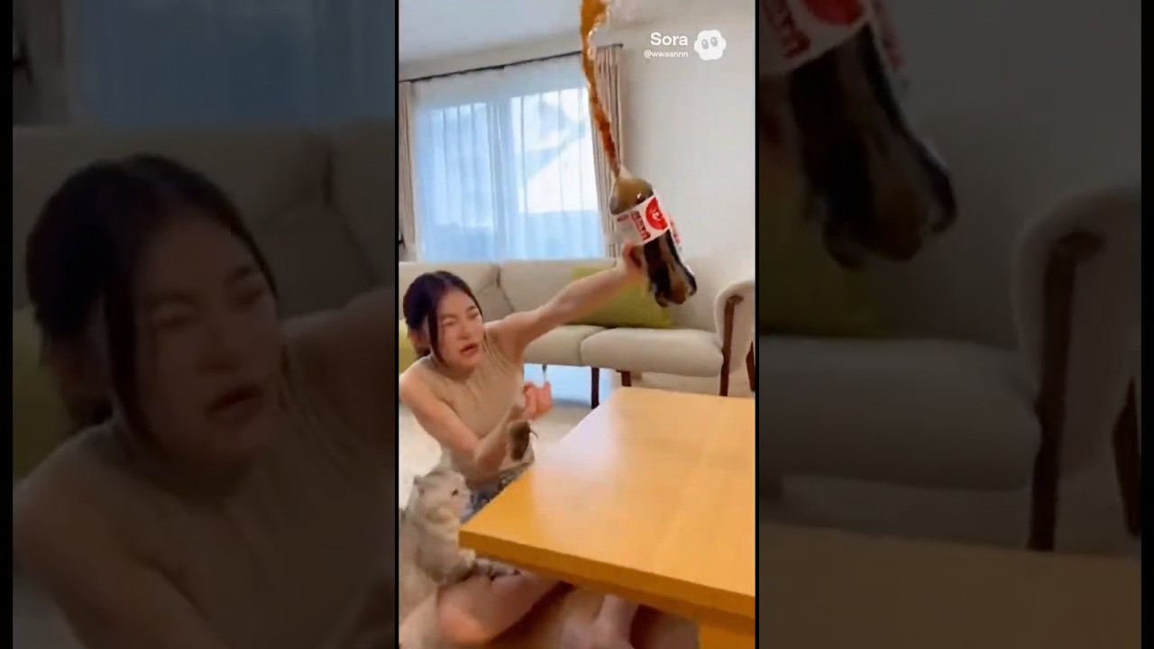 姉とコーラと鼠と猫  #funny
