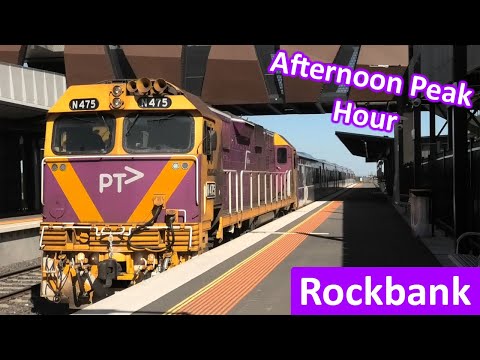 V/Line trains at Rockbank during Peak Hour; N Class trains & Vlocities - Melbourne Transport